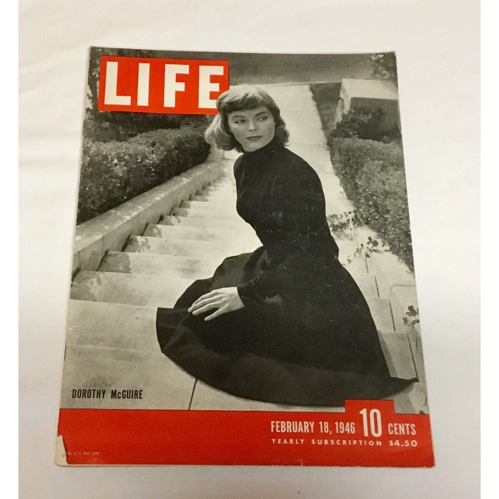 Vtg February 18 1946 Life Magazine W/Dorothy McGuire Cover